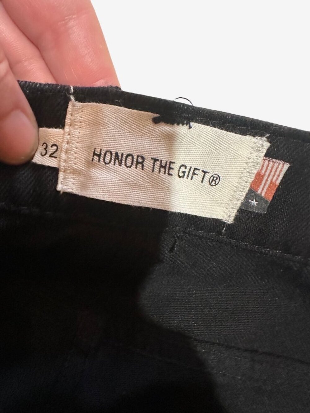 Honor The Gift Black Straight-Leg Pants Cotton-Blend Size 32 - Picture 4 of 9